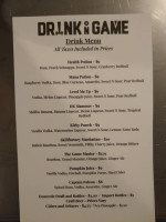 Drink N Game menu