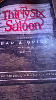 Thirty-six Saloon menu