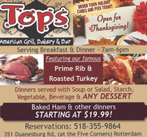 Tops American Grill food