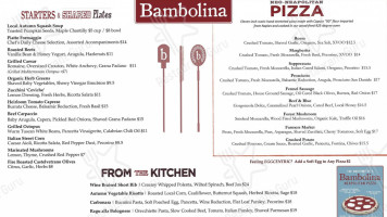 Bambolina menu