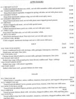 Linda Thai Kitchen menu