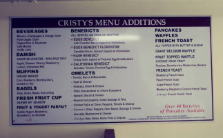 Cristy's menu