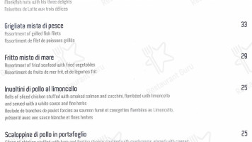 Santucci menu
