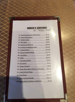 Miko’s Cuisine menu