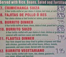 El Alegre Burrito menu