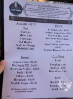 The Tavern menu