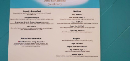 Hawaiian Island Cafe menu