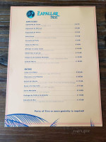 Zapallar Chilean Restaurant Wine Bar menu
