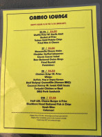 Cameo Cafe menu