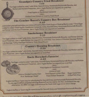 Cracker Barrel Old Country Store menu