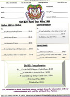 Chef Kd Louisiana Legend menu