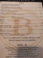 Bareli's Restaurant menu