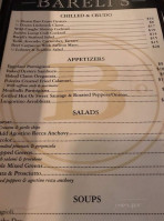 Bareli's Restaurant menu