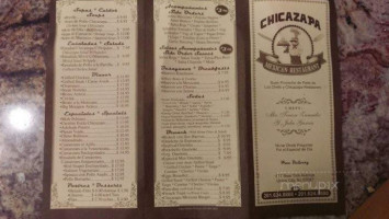 Chicazapa Mexican menu