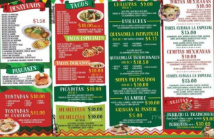 Mi Lindo Veracruz menu