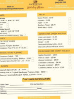 Cafe Du Pain Bakery menu