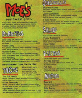 Moes Southwest Grill menu
