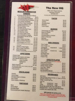 Headquarters Cafe menu