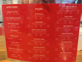 Pizza At The Cove menu