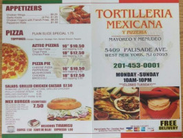 Tortilleria Xochitl menu