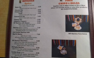 El Ranchero menu