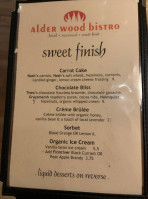 Alder Wood Bistro And Wood-fired Pizza menu