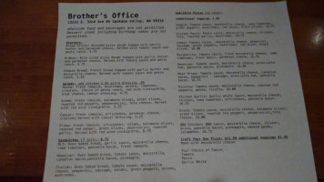Brothers Office Pizzeria menu