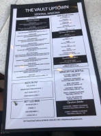 The Vault Uptown menu