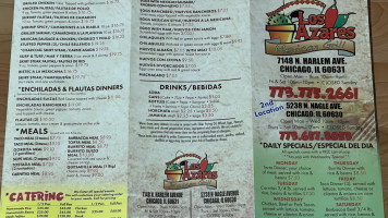 Los Azares Mexican Grill menu