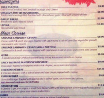 Euro Grill menu
