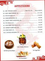 Abc Chinese menu