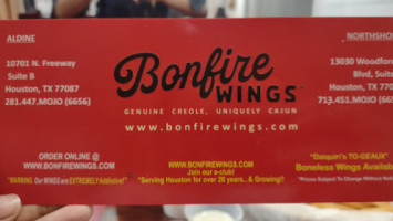 Bonfire Wings food