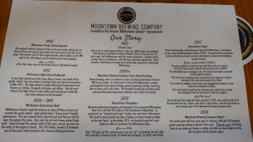 Moontown Brewing Company menu