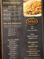 Benjy's Restaurant menu