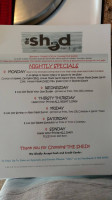 The Shed Grill menu