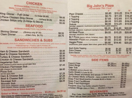 Big Johns Pizza menu
