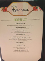 Draper's menu