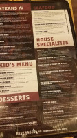 Raging Bull Steakhouse menu