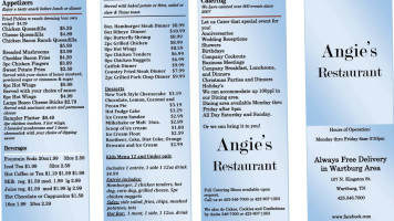 Angie's menu