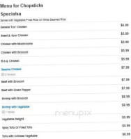 Chopsticks menu