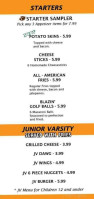 The Varsity Grille menu