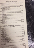 Apollo Cafe menu