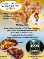 Southern Creations Catering menu