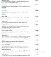 A2b Indian Veg Princeton menu
