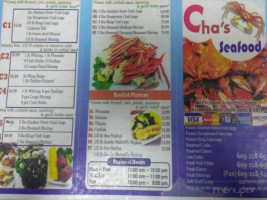 Cha's Seafood menu