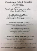 Courthouse Cafe Catering menu