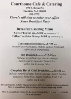 Courthouse Cafe Catering menu