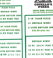 Covello's Pizza menu