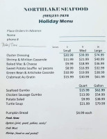 Northshore Seafood menu