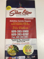 Sabor Latino menu